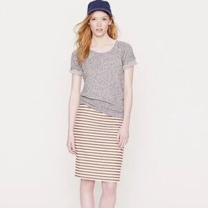 J. Crew No 2 Pencil Skirt - Burnt Sienna and Cream stripes - size 8